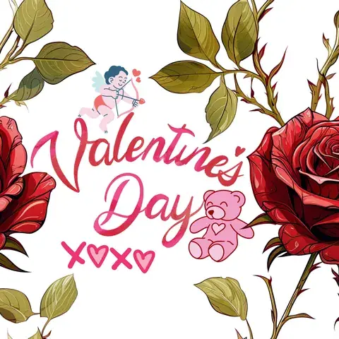 Valentine's Day Rose 20oz Tumbler Wrap Sublimation Design, the flat seamless artwork